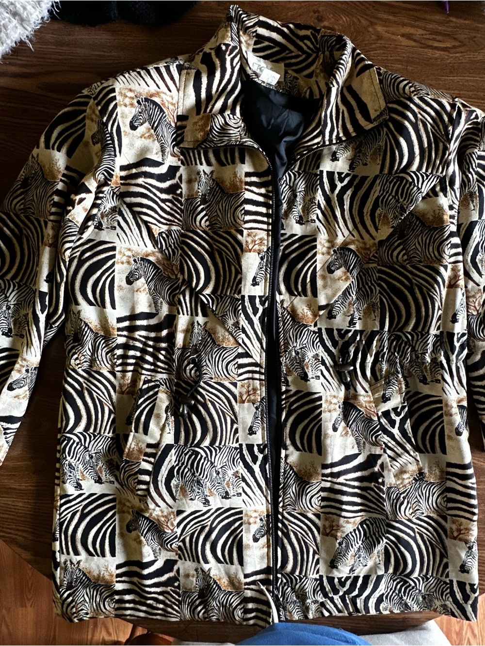 Cache Zebra Print Jacket in Black, Cream, Brown
